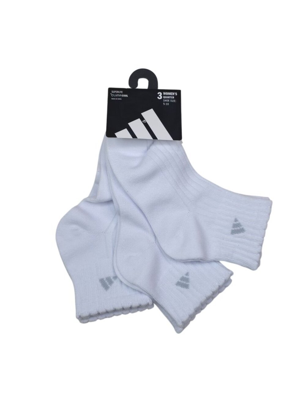 Adidas Womens Superlite Climacool Quarter Socks 3-Pack Shoe Size 5-10 White